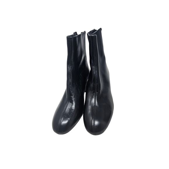 NEW MNG Mango 37 Ankle Boot Patent Leather Minimalist Goth Whimsygoth Zipper - Picture 3 of 7